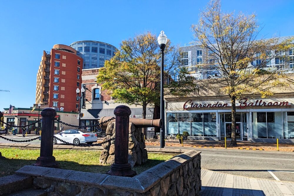 Clarendon Central Park looking toward shops