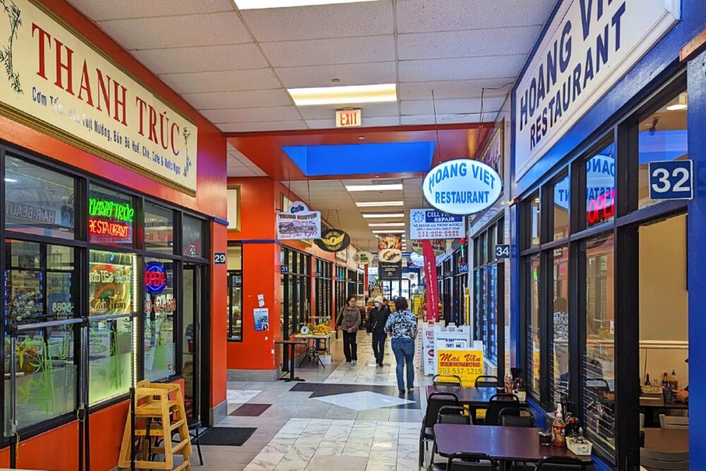 Inside the mall at Eden Center in Falls Church near Clarendon