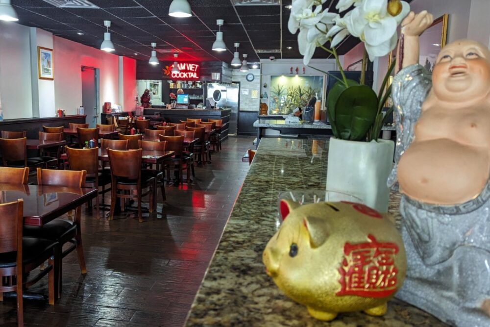 Interior of Nam-Viet restaurant in Clarendon, Arlington Virginia