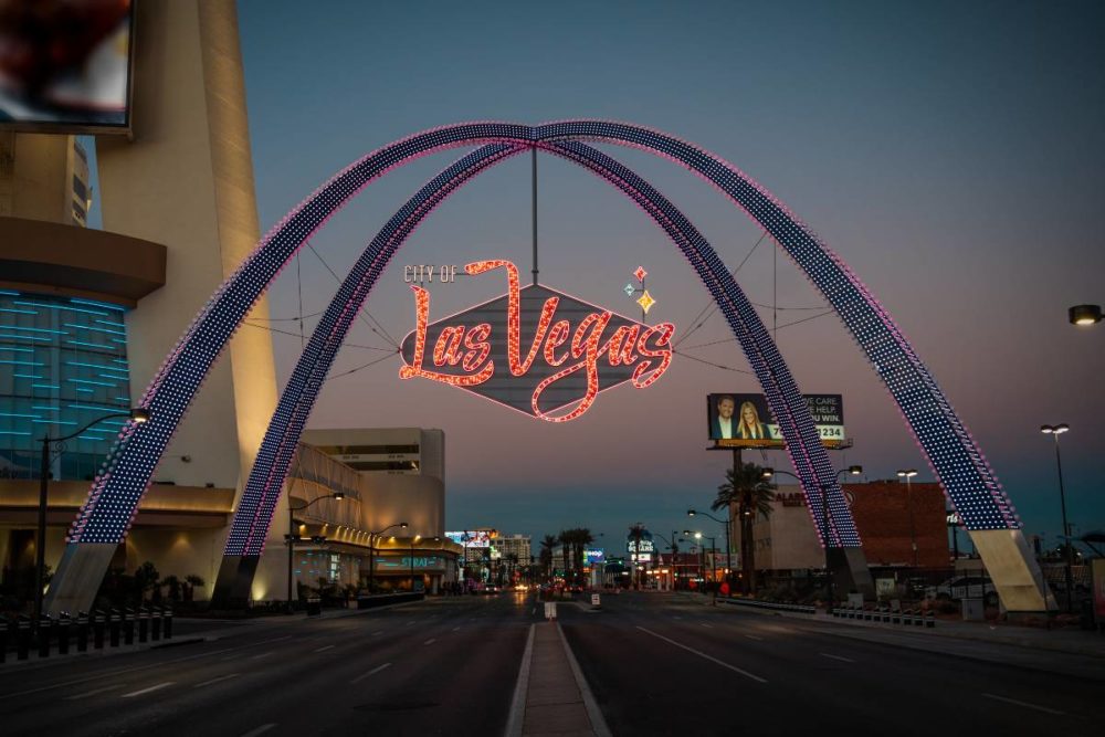 Welcome sign in the old, original downtown of Las Vegas, Nevada