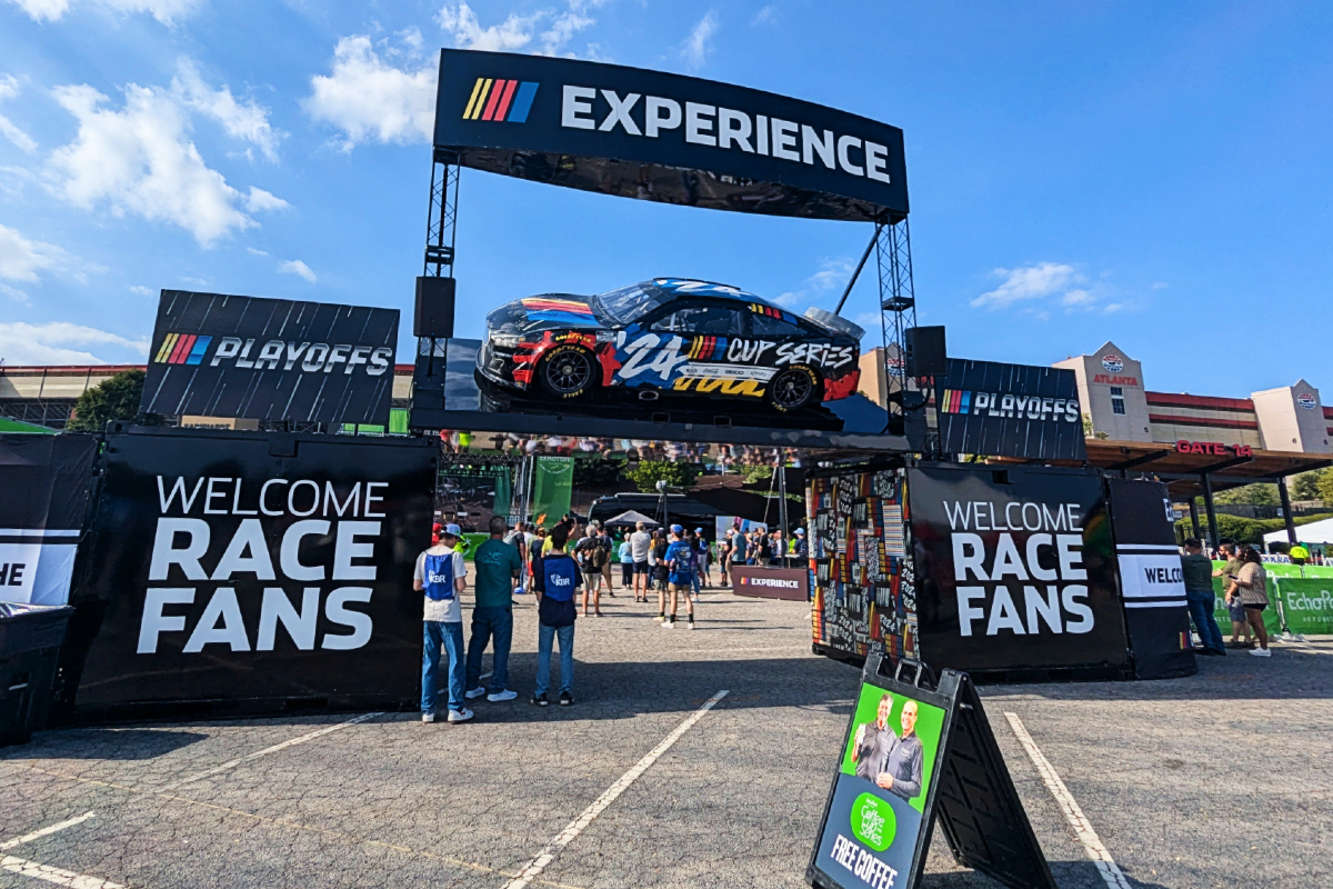 The NASCAR experience welcomes visitors to Atlanta Motor Speedway