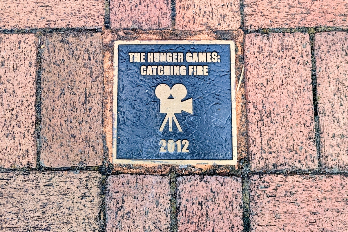 Hunger Games movie plaque in Hampton, Henry County, Georgia